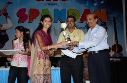 Genius Special Performence award to Trisha Adhikari (MBA-3) by Dr. Salil Roy, Vice Chancellor and Mr. Om Prakash, Director GIIT